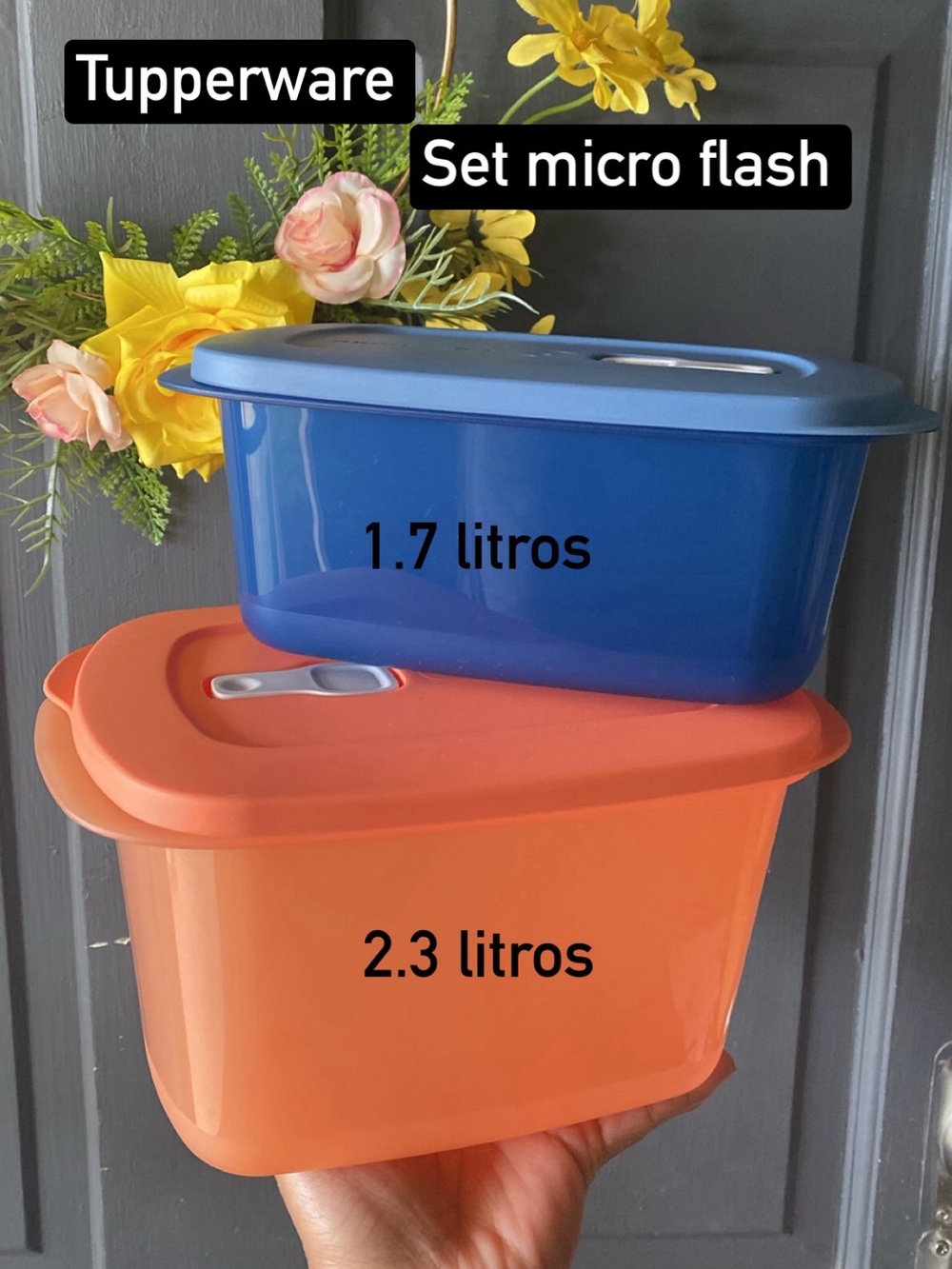 Tupperware Micro Flash Containers in Blue and Orange